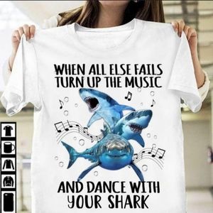 White Dance With Your Shark Unisex Shirt